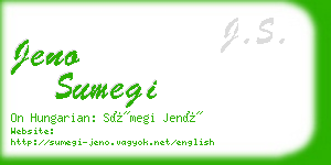 jeno sumegi business card